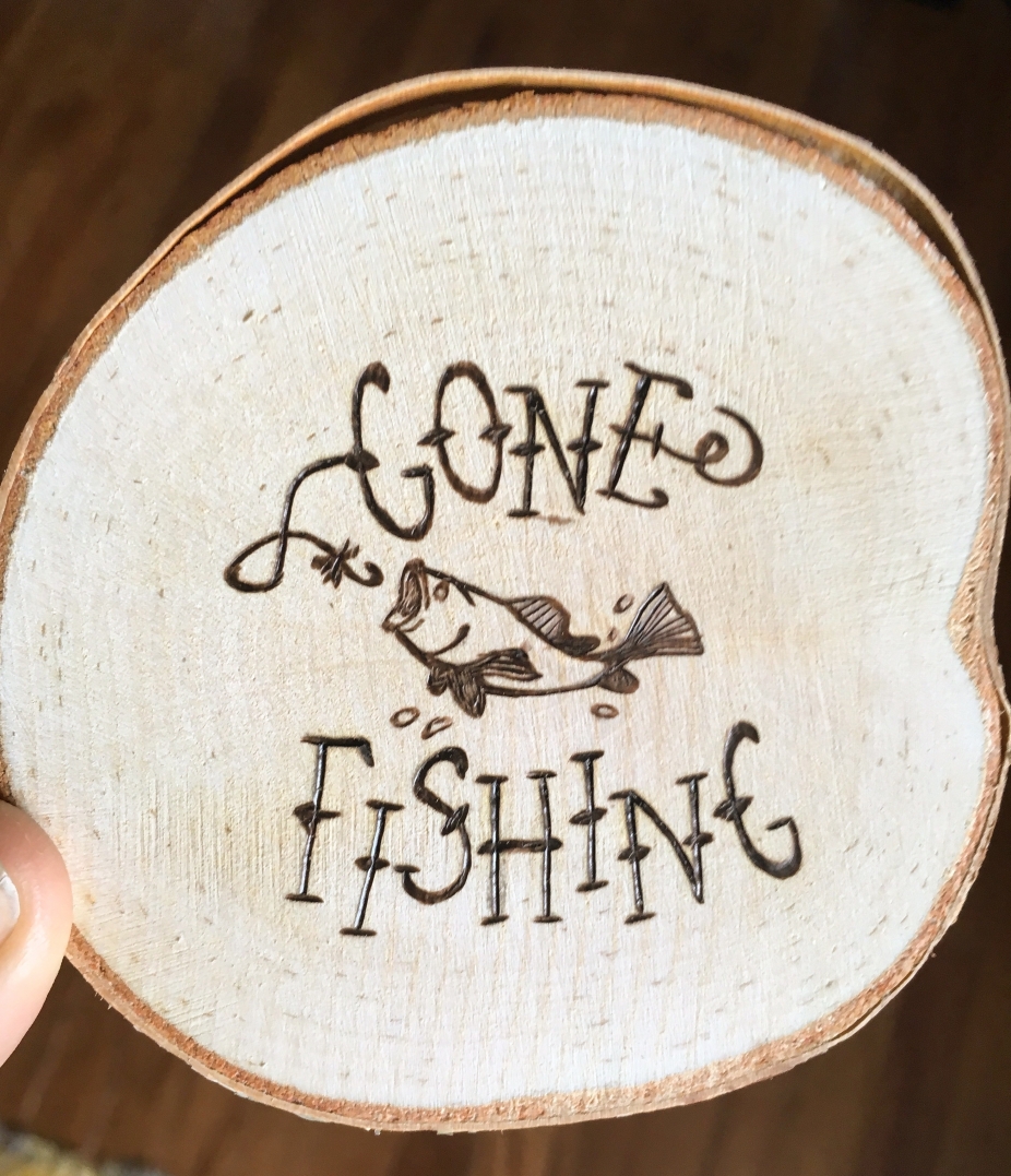 Wooden Gone Fishing Magnet Gone Fishing Decor Fisherman Gifts