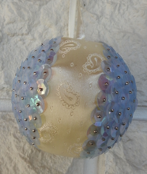 handmade light blue christmas bauble - free shipping