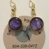 Gold & Purple Pierced Earrings #3065