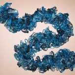 Blue and Navy Frilly Scarf