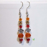 RnJ_FloralCrystal_Orange Earring 925 SilverWire