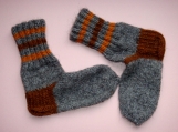 Winter-Warm Wool Handknit Multi-Colored Ankle Socks