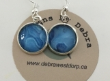 Silver & Blue Pierced Earrings #3110