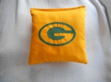 Gold Embroidered Green Bay  Corn hole Bags