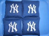 Blue Embroidered New York  Corn hole Bags