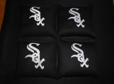 Embroidered Sox  Black Corn hole Bags