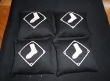 Embroidered Black with  White Sox  Corn hole Bags