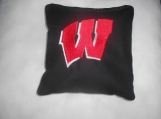 Wisconsin Black  Red W  Embroidered  Corn hole Bags