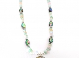 Striking Necklace with Large Abalone Shell and Accent Stones