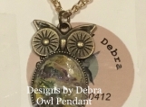  Sweet Antique Gold Owl Pendant with Chain #2643