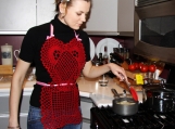 Sexy "Red Heart" Crocheted Valentine's Day Apron