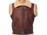 Synthetic Shearling Leather Vest- Bomber Style