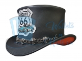 Voodoo Hatter El Dorado Route66 Leather Top Hat