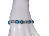 Beaded Bracelet Fashion Jewelry. Candy Beads Teal/Silver