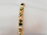 Beaded Bracelet Fashion Jewelry. Super Duo Bead Green/Ivory