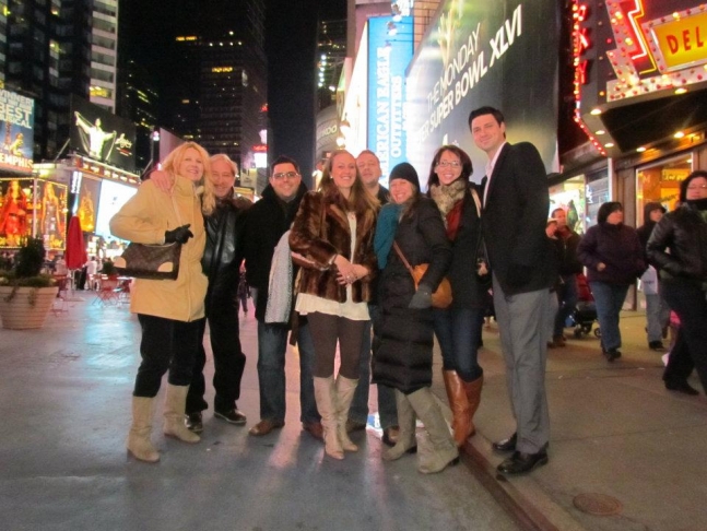 family photo in Times Square