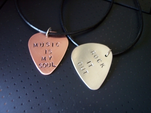 Copper or Silver Guitar Pick Music is my Soul