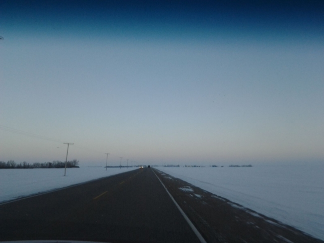 the straight highway to Regina