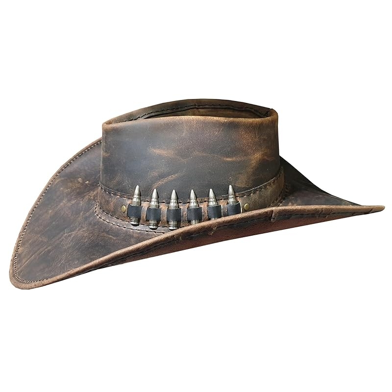 Ranch Cowboy Crazy Horse Leather Hat by Walletsnhats4u, Hats