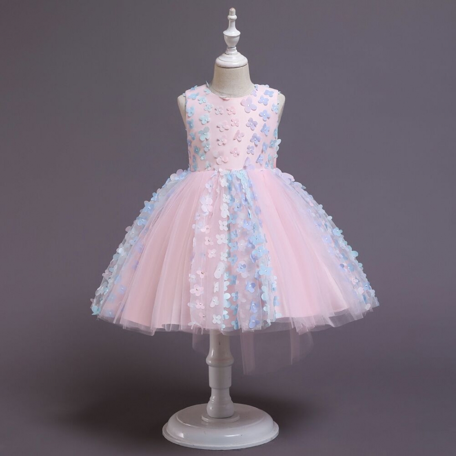 Girls Birthday Dress Flower Girl Pink Princess Dress Girls Party Dress