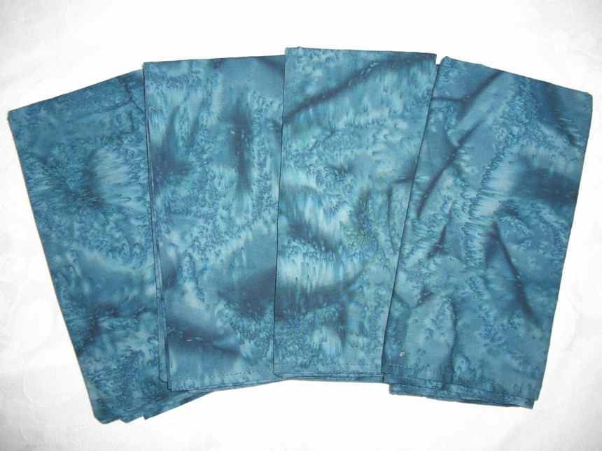 TurquoiseTeal Cotton Batik Napkin Set reversible/ twoply (4 napkins