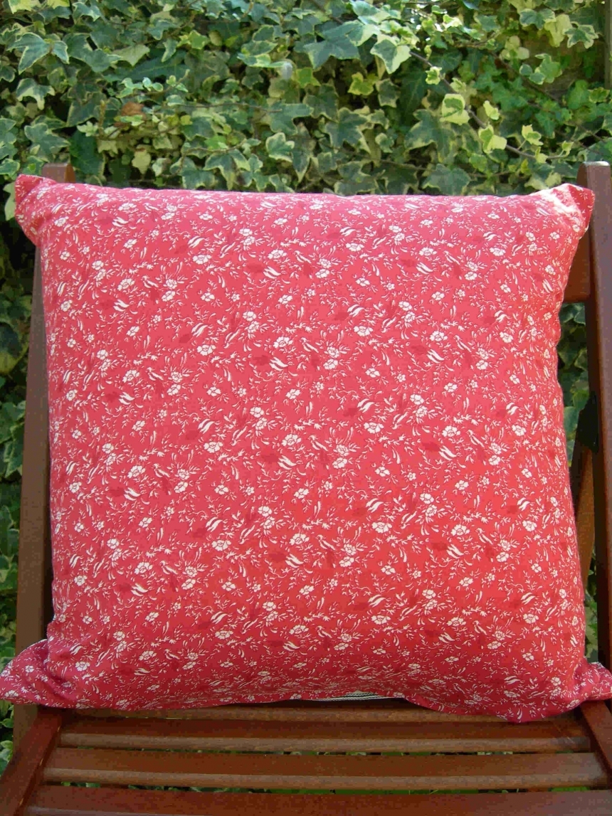 Vintage Fabric Pillow Cover Laura Ashley and French Ticking