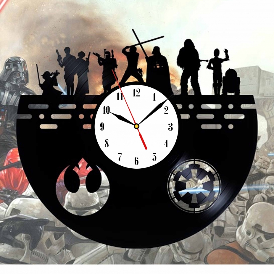 Star Wars vinyl record wall clock home decor design art