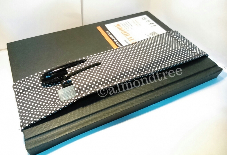 Grey polka dots notebook Journal pen holder bandolier id1370358