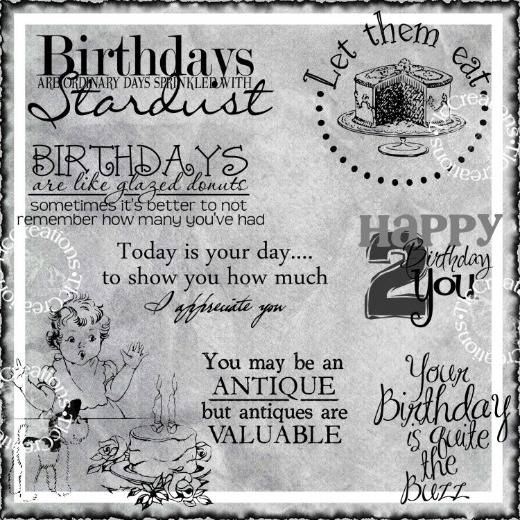 Happy Bday 2 You Digi Image And Word Art Set By Tlc Creates Vintage