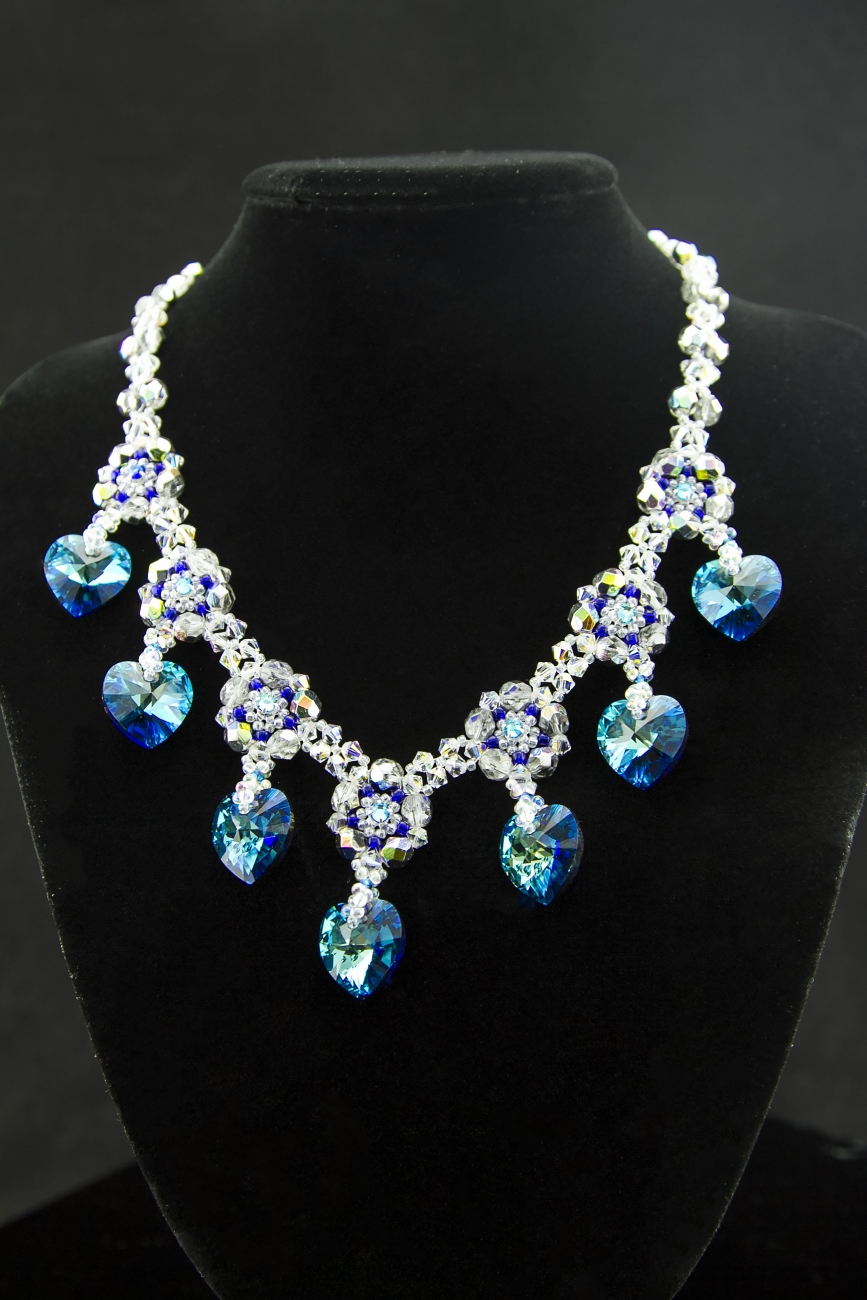 Crystal Heart choker by Royal Panther Handmade Jewelry, Chokers