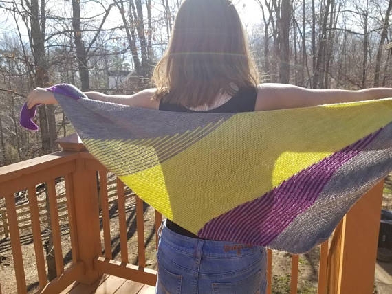 Gorgeous asymmetrical lightweight shawl by Nanette Knit Knacks