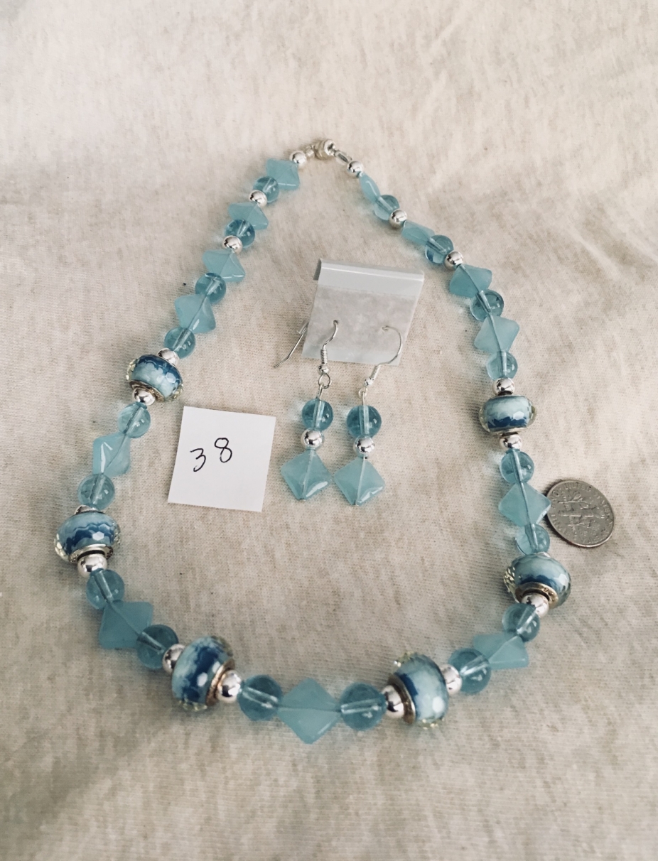 Light Blue Necklace & Earring Set by Absolutely Amazing Jewelry