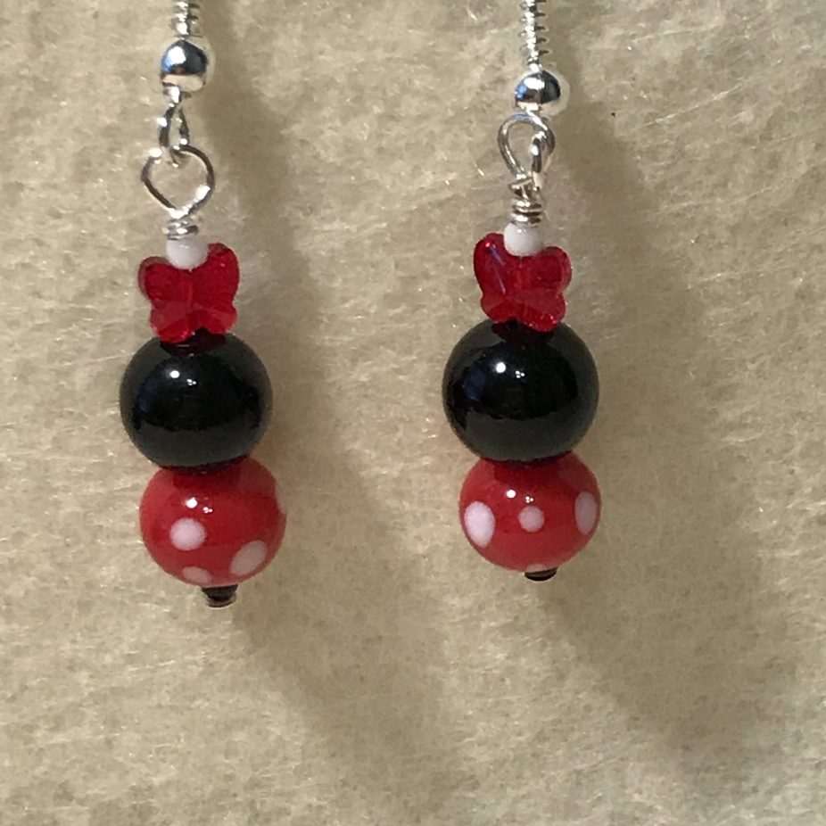 Handmade Crystal Mini Mouse Earrings By Custom Charms Zoom More Images