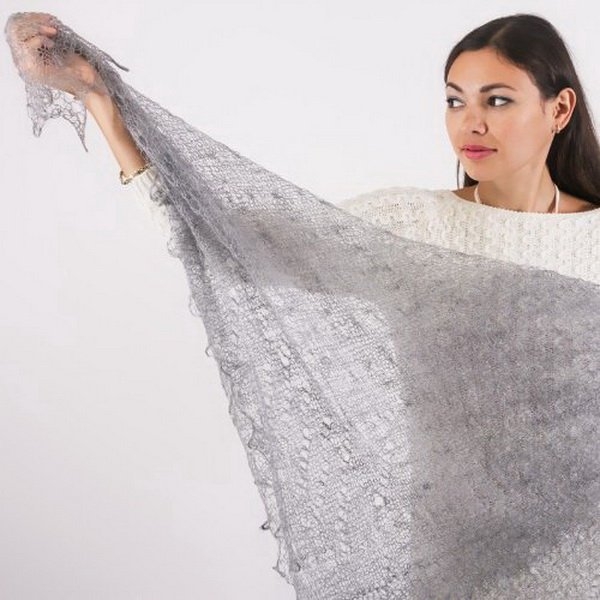 Grey Orenburg Shawl