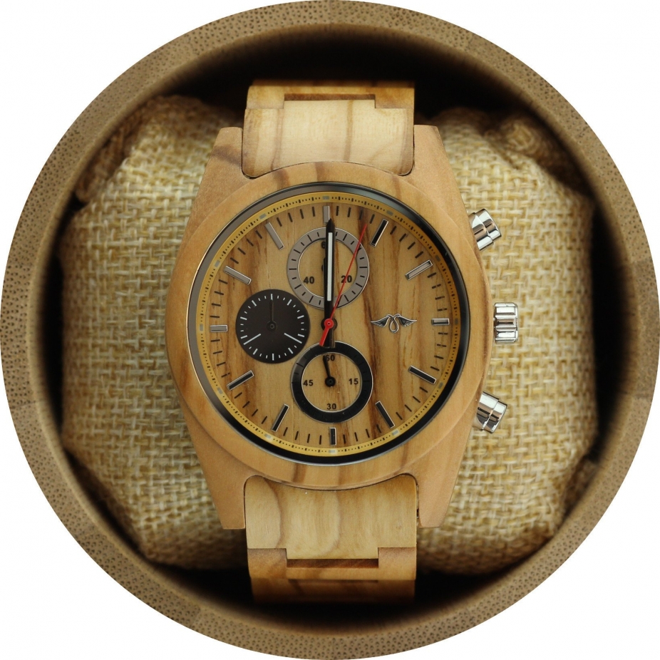 Engraved Maple Wood Men's Watch with Maple Wood Watch (W055
