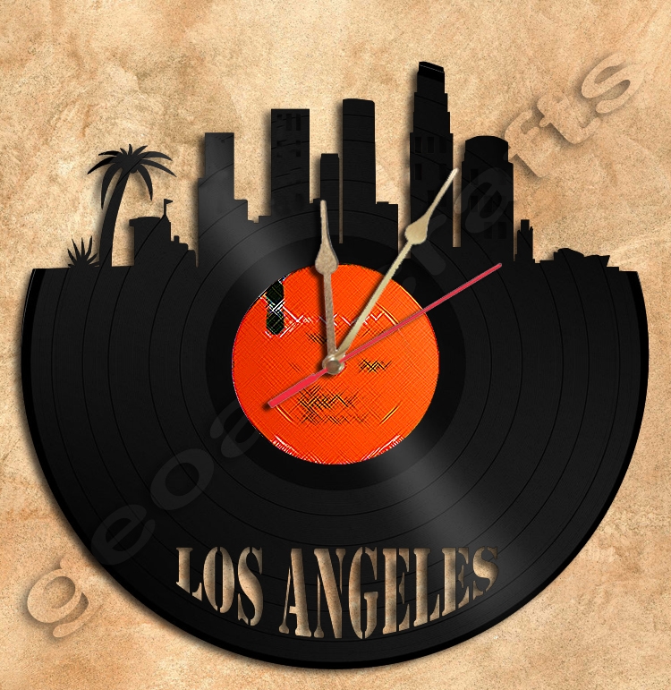 Los Angeles Wall Clock Vinyl Record Clock Free Shipping