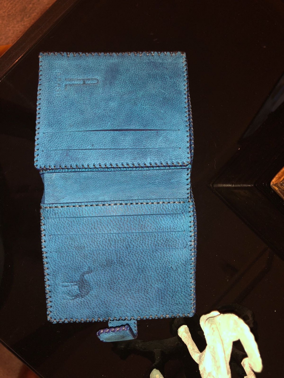 wallet SkyBlue by Arash Leather, Leathercraft