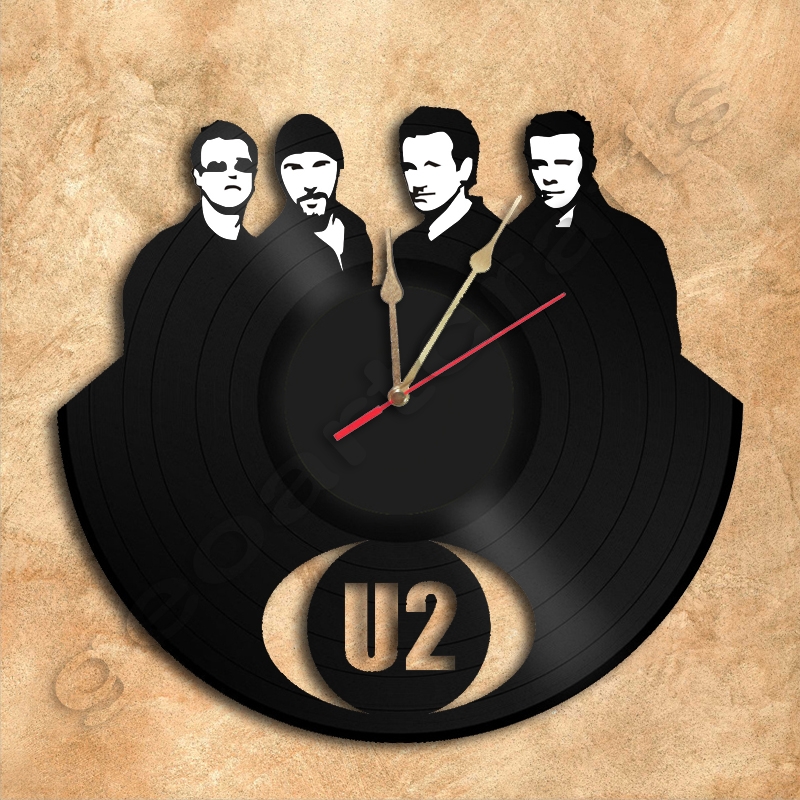 U2 Band Wall Clock Vinyl Record Clock Free Shipping