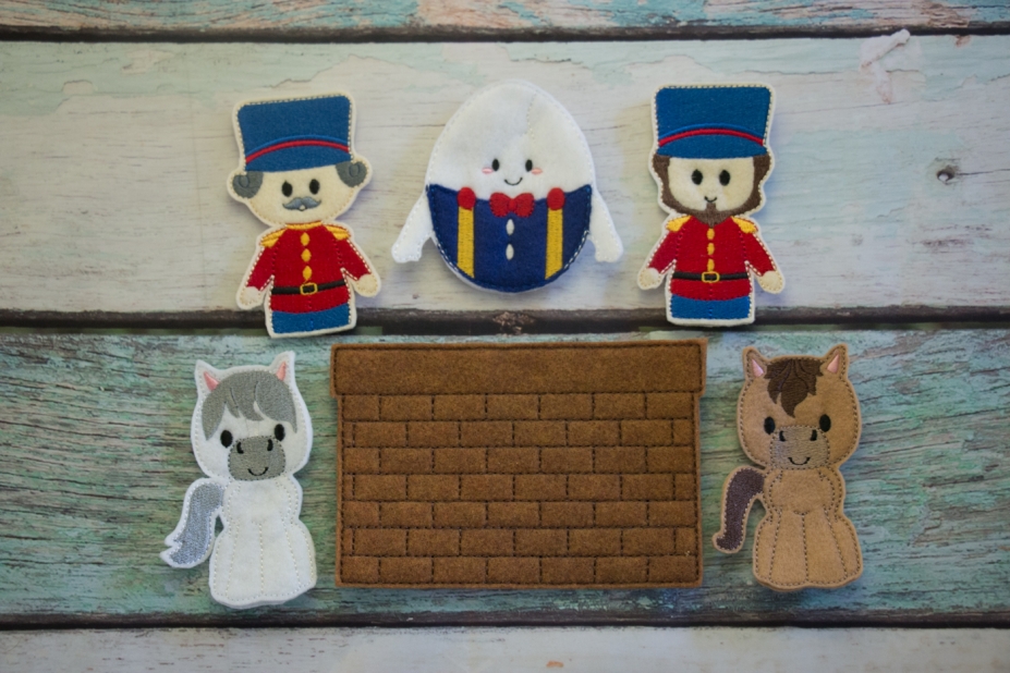 Humtpy Dumpty Finger Puppets by Stitches Of Green, Puppets