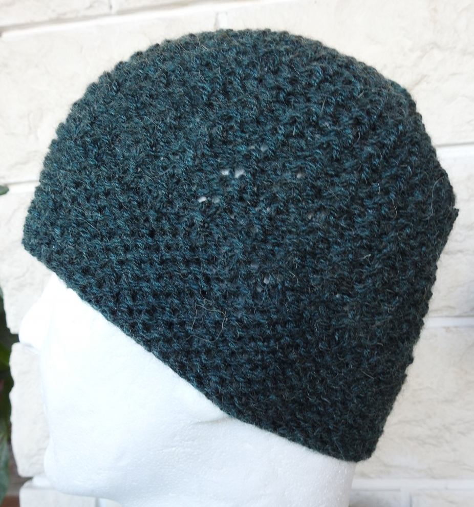 Knitted Men's Dark Green Beanie Winter Hat Free Shipping