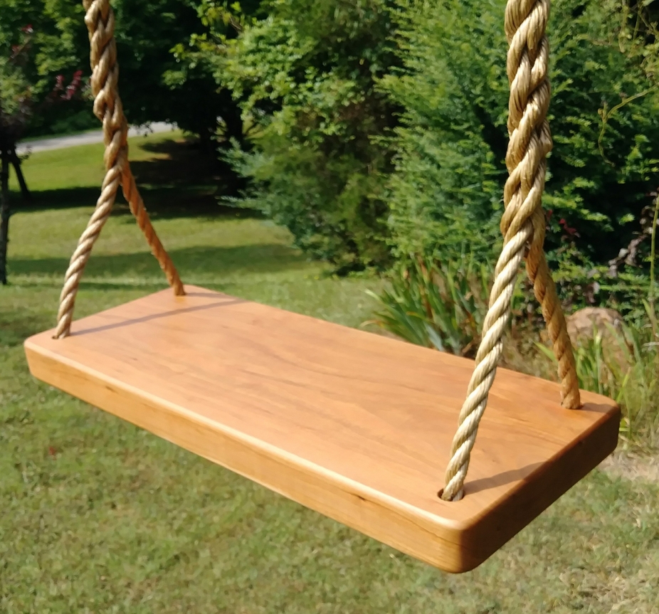 Wood Tree Swings-2018 Cherry Thick Solid-w/ 11ft of rope