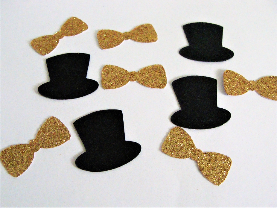 Bow Ties and Top Hats Confetti, Wedding Party Decor