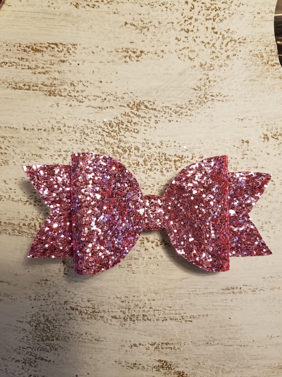 Bubble Gum Pink Glitter Bow By Rose Hill Glitter Bowtique