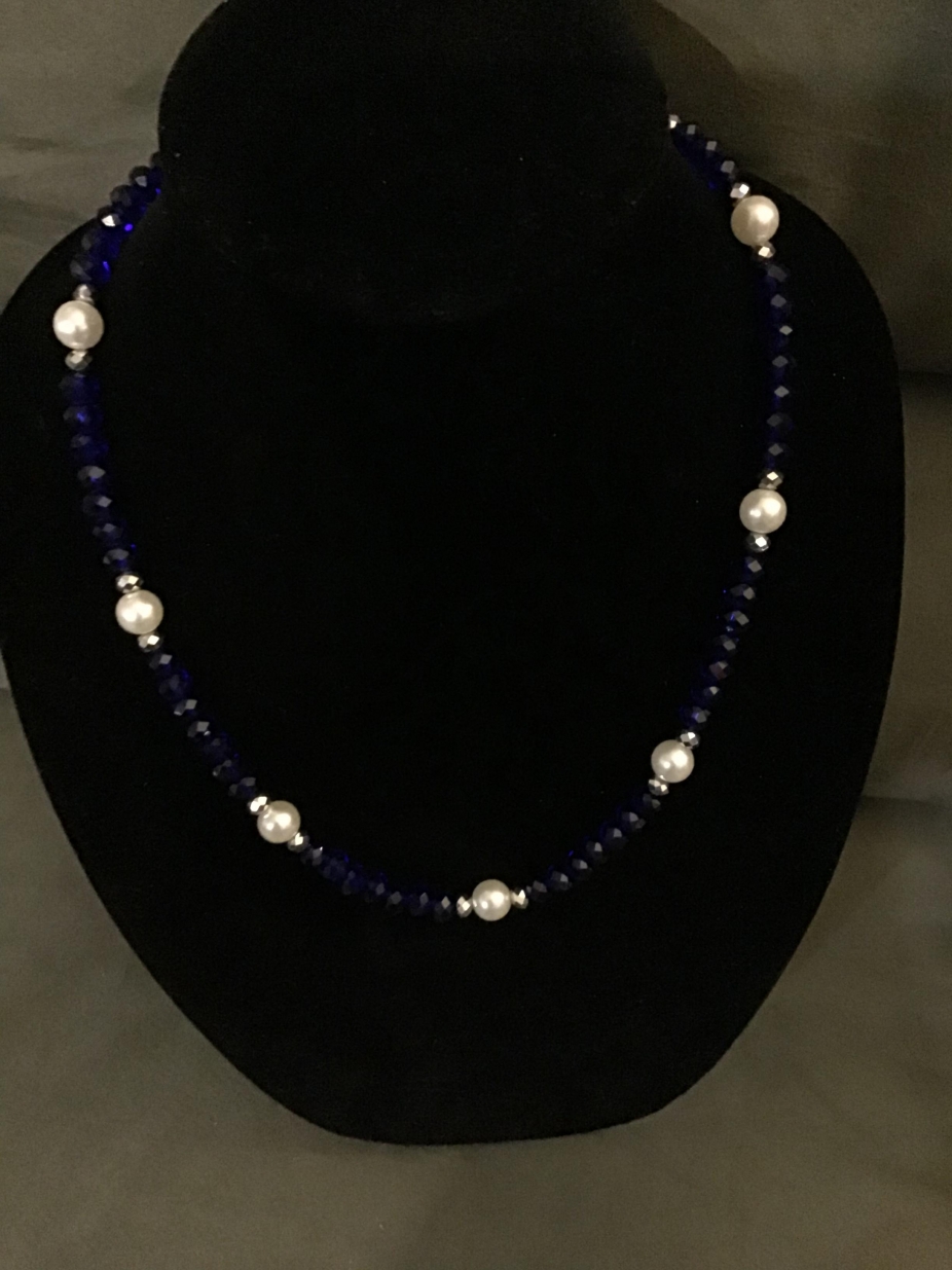 Cute Navy Blue Necklace by Cissys Fashion Jewlery, Necklaces