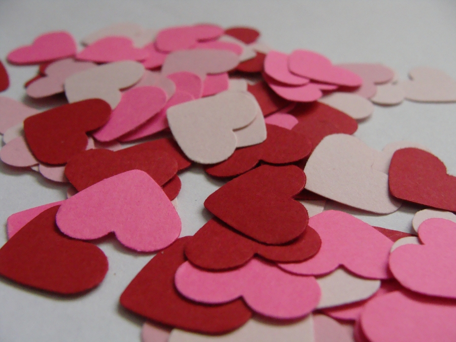 Pink And Red Heart Confetti Wedding Table Decor Party Decor