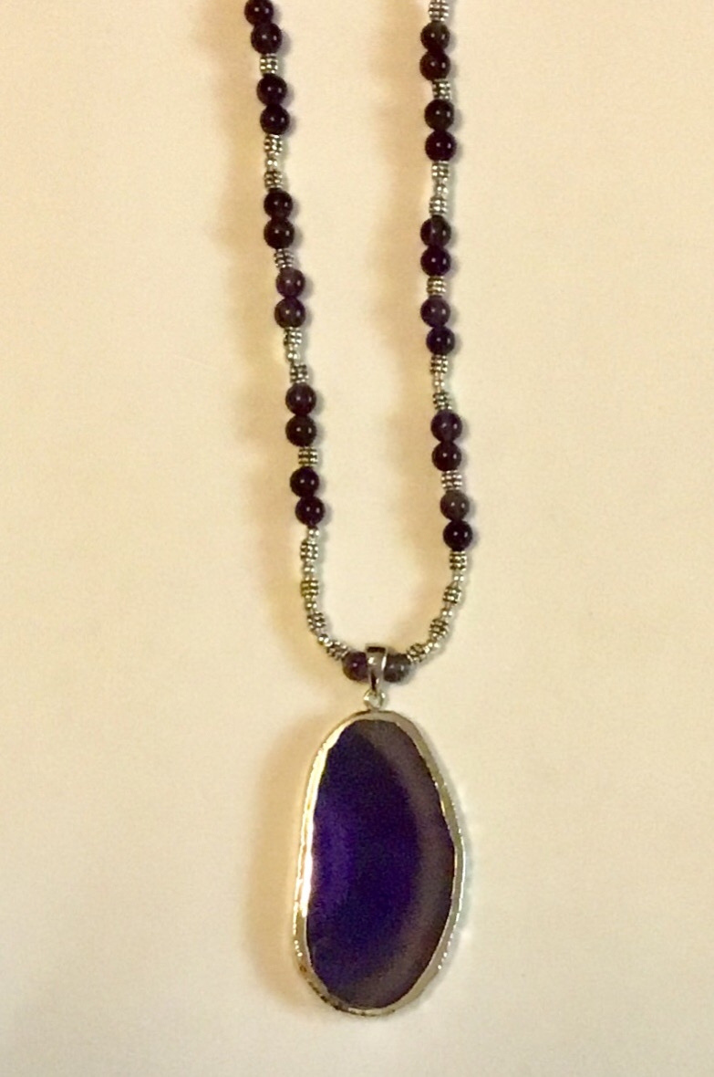 Purple Agate Necklace By Tranquilitys Designs Necklaces 0256