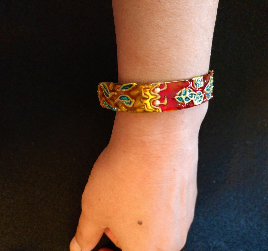 Autumn leaves design cuff bracelet by IndianArtOnCanvas, Bracelets