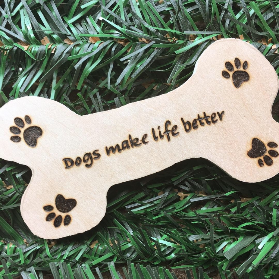 Dogs Make Life Better Magnet, Dog Bone Magnet, Dog Paw Prints