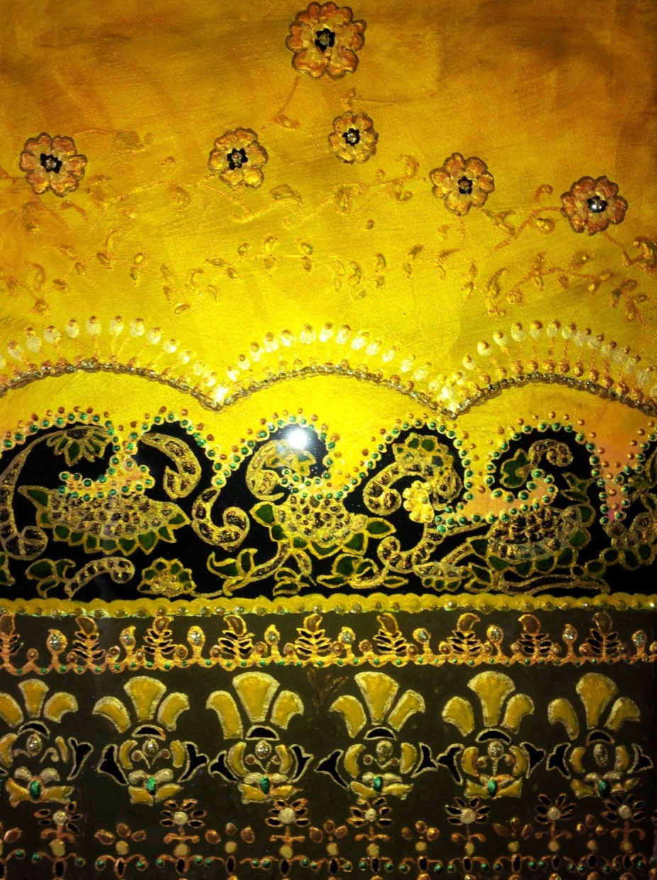 Exotic Indian art with Mughal and Rajasthani motif-lacquer 