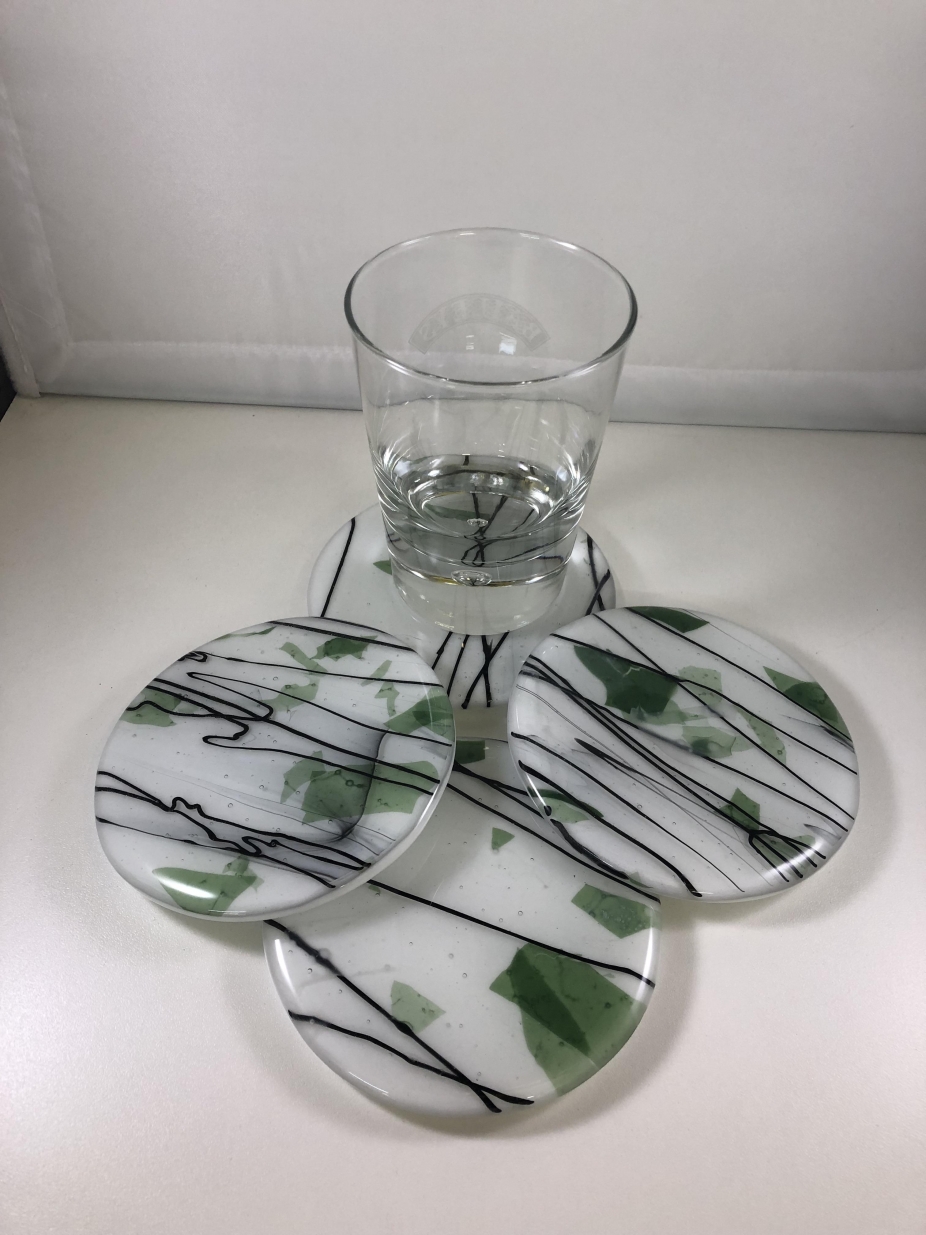 Fused Glass Round Coasters By Keri Baumgardner Glass Glass Art 3797